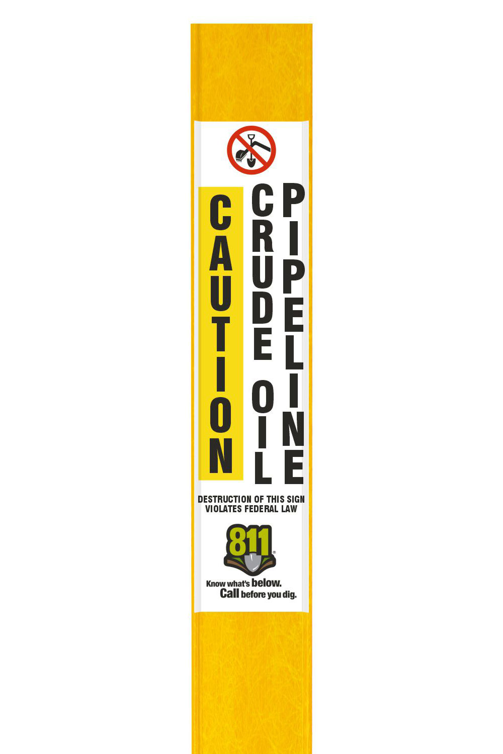 Caution Crude Oil Pipeline Flat Marker
