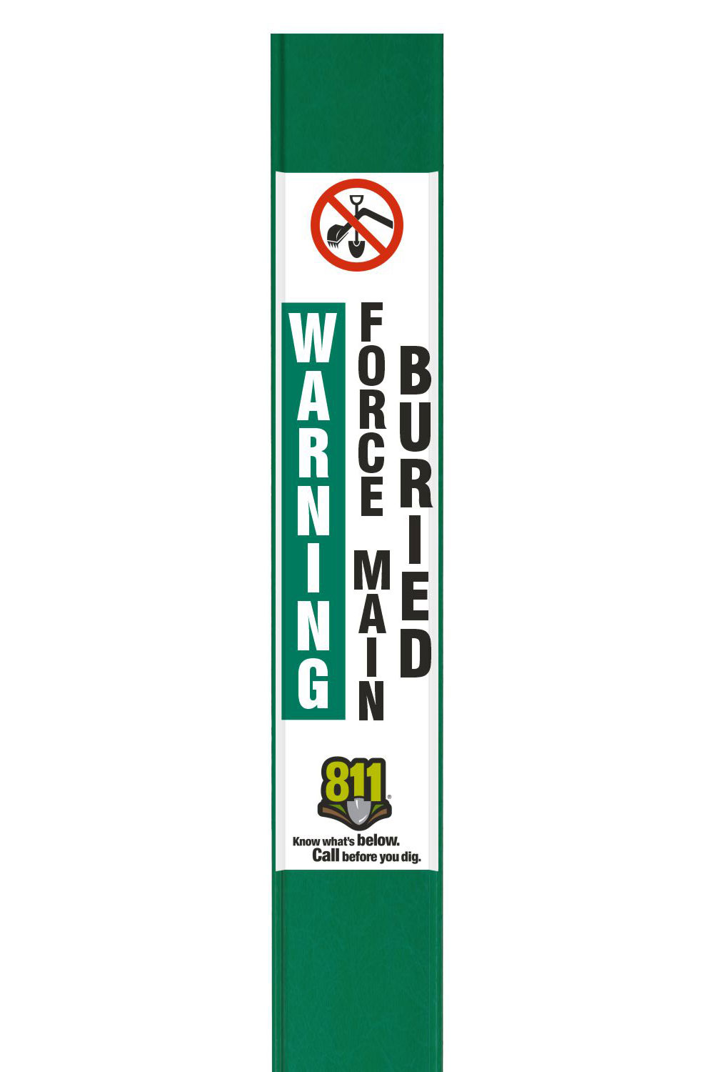 Warning Force Main Buried Below Flat Marker