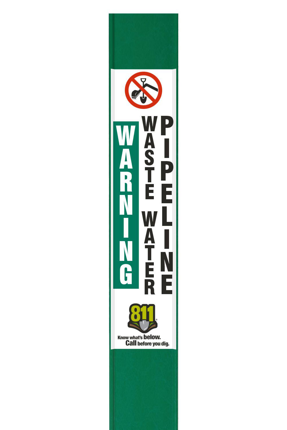 Warning Waste Water Pipeline Flat Marker
