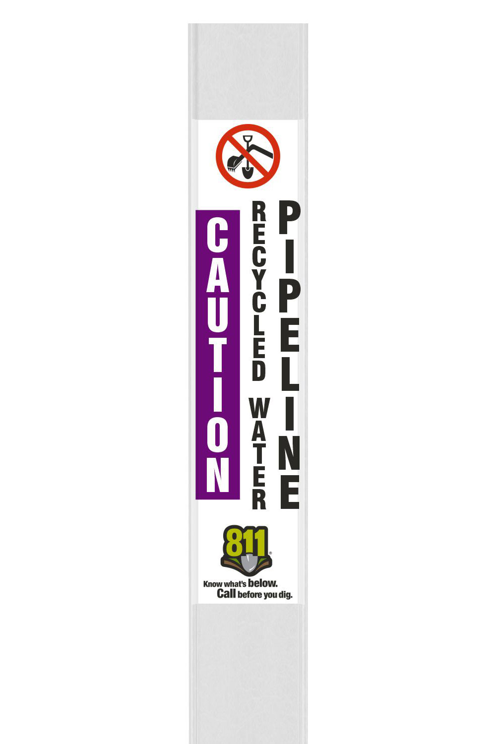 Caution Recycled Water Pipeline Flat Marker