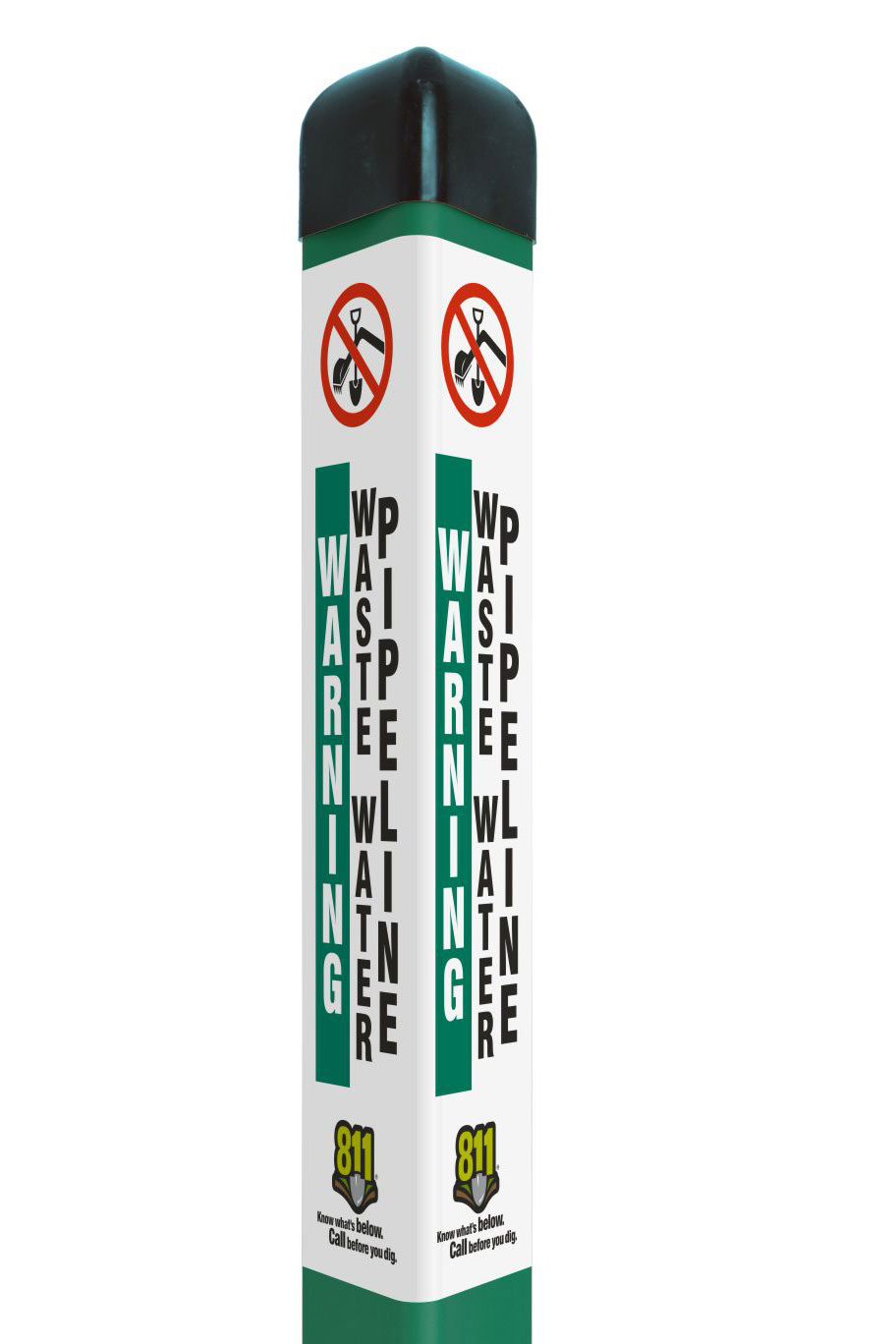 Warning Waste Water Pipeline Triangular Marker
