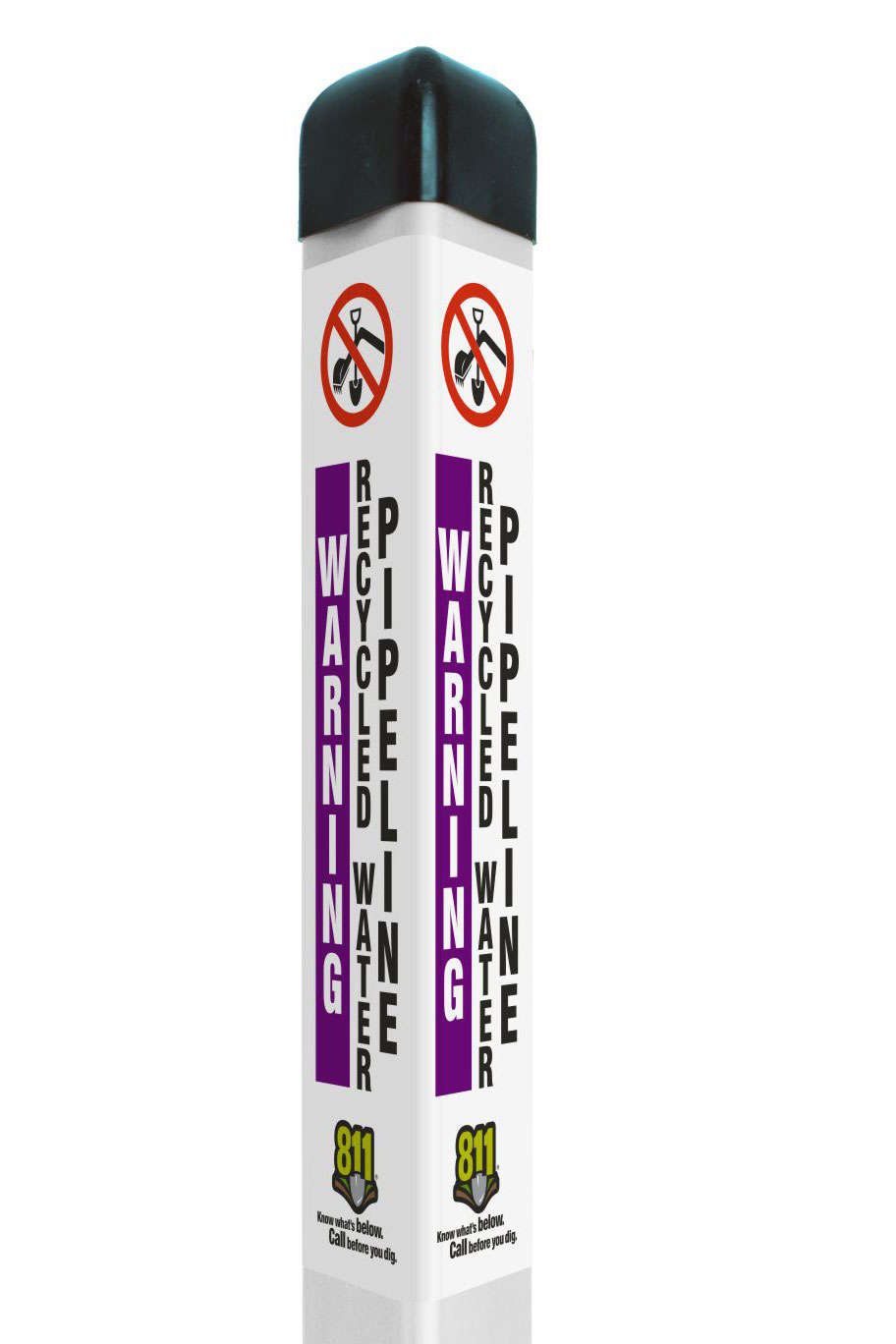 Warning Recycled Water Pipeline Triangular Marker