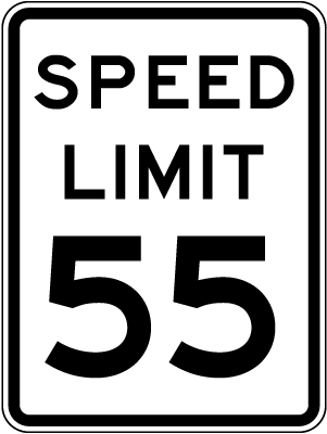 Speed Limit 55 MPH Sign