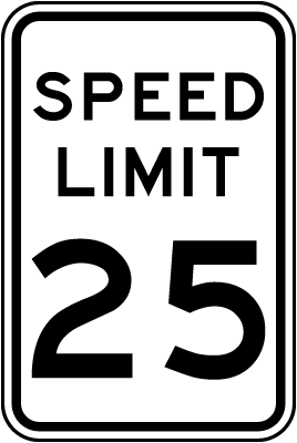 Speed Limit 25 MPH Sign