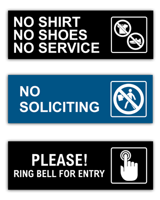 Business Door Etiquette Signs