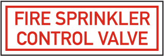 Fire Sprinkler Control Valve Sign