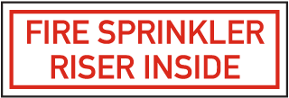 Fire Sprinkler Riser Inside Sign