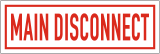 Main Disconnect Sign