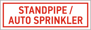 Standpipe / Auto Sprinkler Sign