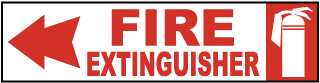 Fire Extinguisher (Left Arrow) Label