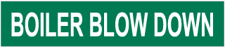 Boiler Blow Down Pipe Label