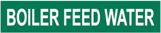 Boiler Feed Water Pipe Label
