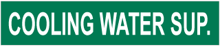Cooling Water Sup. Pipe Label