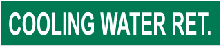 Cooling Water Ret. Pipe Label