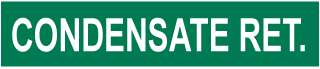 Condensate Ret. Pipe Label