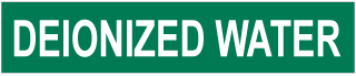 Deionized Water Pipe Label