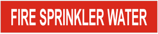 Fire Sprinkler Water Pipe Label 