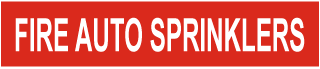 Fire Auto Sprinklers Pipe Label