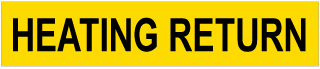 Heating Return Pipe Label