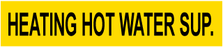 Heating Hot Water Sup Pipe Label