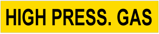 High Press. Gas Pipe Label