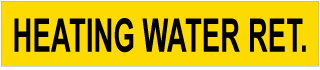 Heating Water Ret. Pipe Label