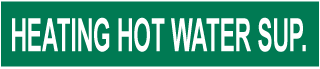 Heating Hot Water Sup Pipe Label