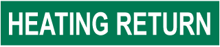 Heating Return Pipe Label
