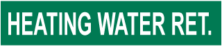 Heating Water Ret. Pipe Label