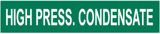 High Press Condensate Pipe Label