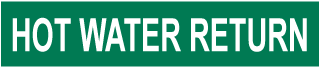 Hot Water Return Pipe Label