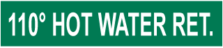 110 Hot Water Ret. Pipe Label