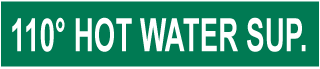 110 Hot Water Sup. Pipe Label