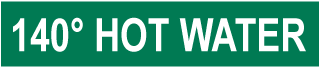 140 Hot Water Pipe Label