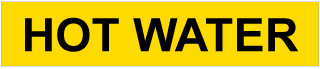 Hot Water Pipe Label