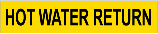 Hot Water Return Pipe Label