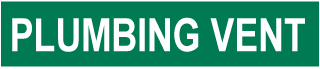 Plumbing Vent Pipe Label