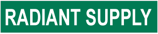 Radiant Supply Pipe Label
