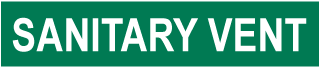 Sanitary Vent Pipe Label