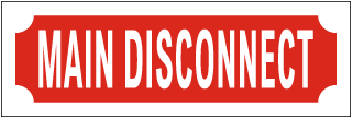 Main Disconnect Sign