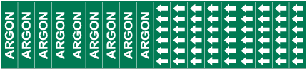 Argon Pipe Labels on a Card