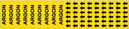 Argon Pipe Labels on a Card