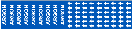 Argon Pipe Labels on a Card