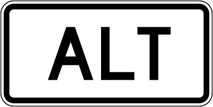 Alt Route Marker Sign