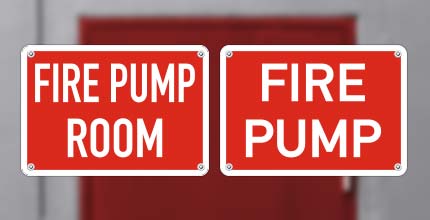 Fire Pump Room Signs