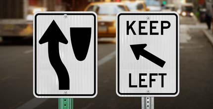 Keep Left Signs