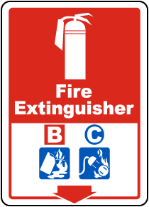 Fire Extinguisher B C Sign
