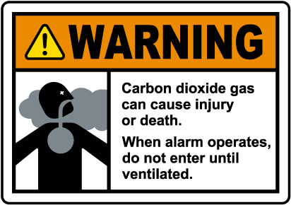 Warning Carbon Dioxide Gas Do Not Enter Sign