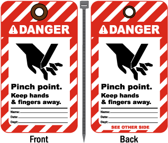 Danger Pinch Point Keep Away Tag