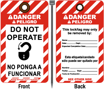 Danger Do Not Operate Bilingual Tag